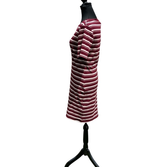 Striped Burgundy and White Dress by H&M Size 12 - Picture 3 of 4